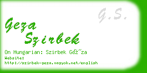 geza szirbek business card